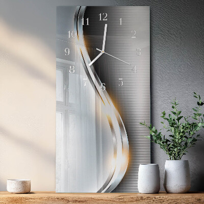 Horloge rectangulaire verticale Abstraction du métal