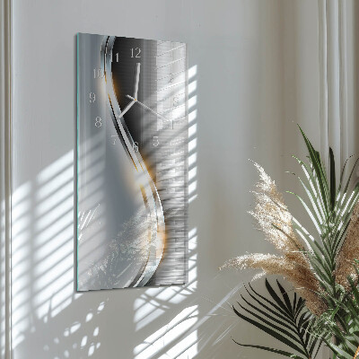 Horloge rectangulaire verticale Abstraction du métal