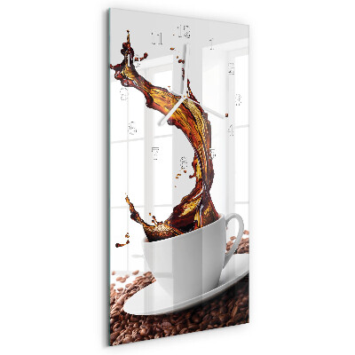 Horloge rectangulaire verticale Une tasse de café