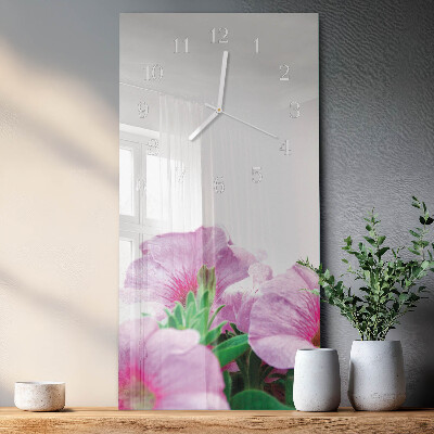 Horloge rectangulaire verticale Primevères