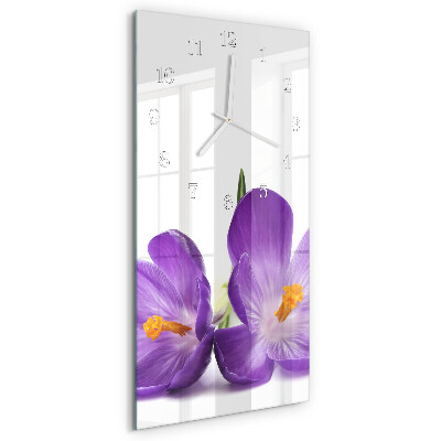 Horloge rectangulaire verticale Fleur