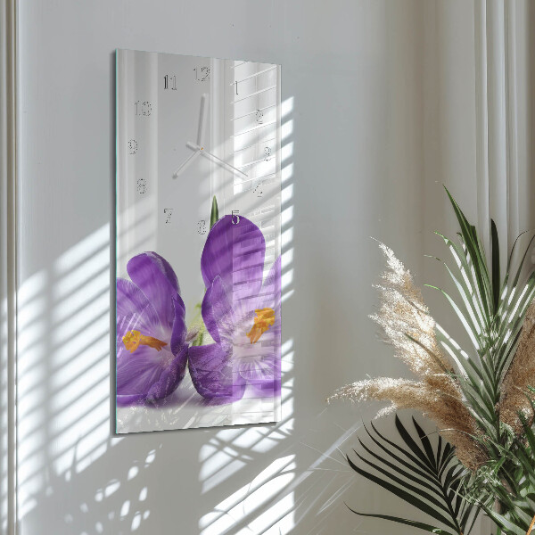 Horloge rectangulaire verticale Fleur
