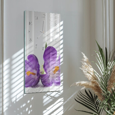 Horloge rectangulaire verticale Fleur