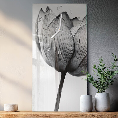 Horloge rectangulaire verticale Tulipe