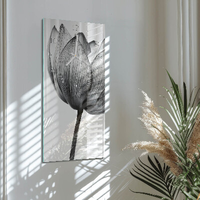 Horloge rectangulaire verticale Tulipe