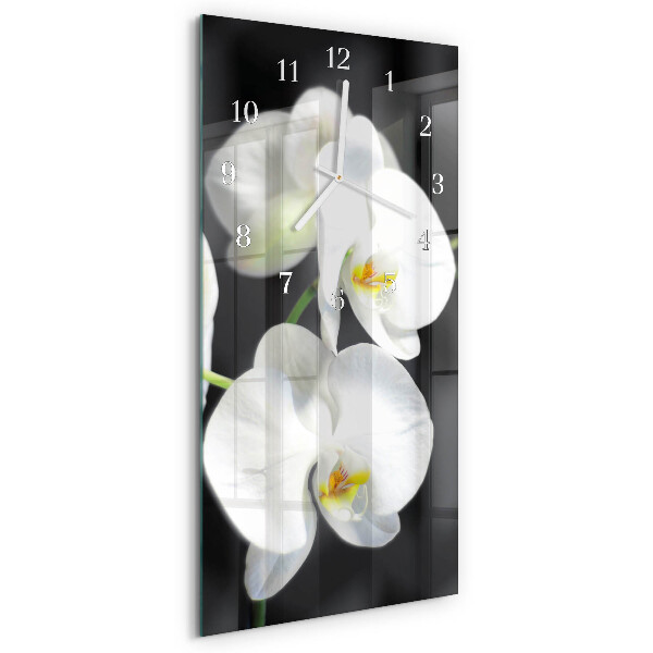 Horloge rectangulaire verticale Orchidée