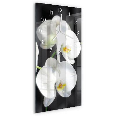 Horloge rectangulaire verticale Orchidée