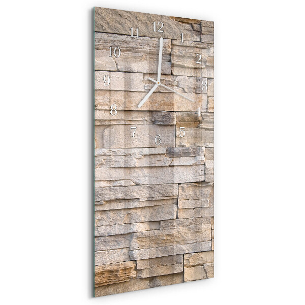 Horloge rectangulaire verticale Mur de pierre