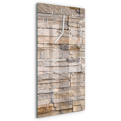 Horloge rectangulaire verticale Mur de pierre