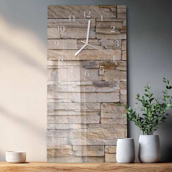 Horloge rectangulaire verticale Mur de pierre