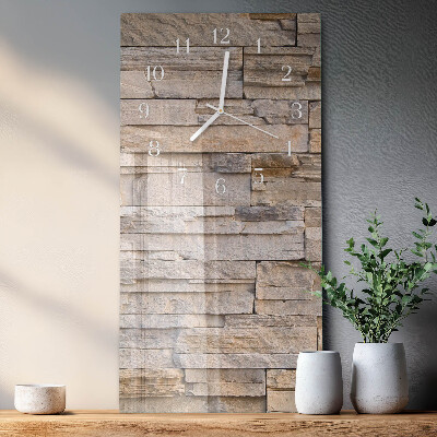 Horloge rectangulaire verticale Mur de pierre