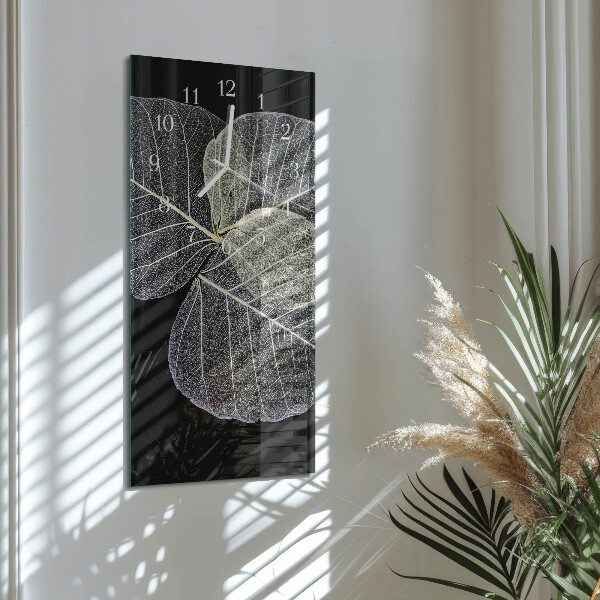 Horloge rectangulaire verticale Feuilles de plantes