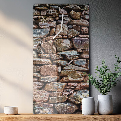 Horloge rectangulaire verticale Mur de pierre
