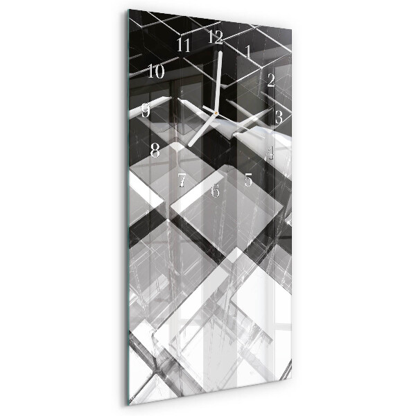 Horloge rectangulaire verticale Cube de verre