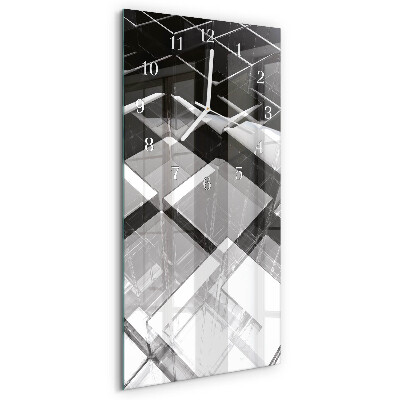 Horloge rectangulaire verticale Cube de verre