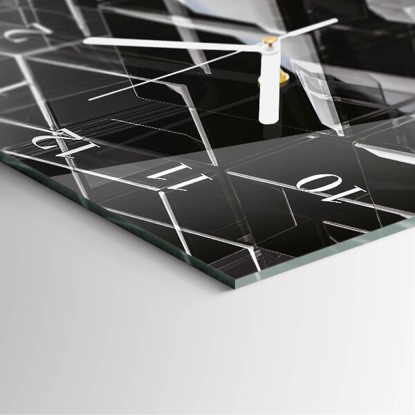 Horloge rectangulaire verticale Cube de verre