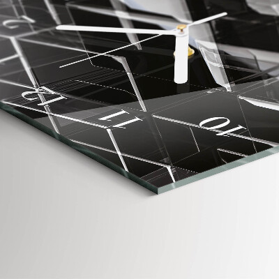 Horloge rectangulaire verticale Cube de verre