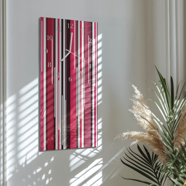 Horloge rectangulaire verticale Rayures