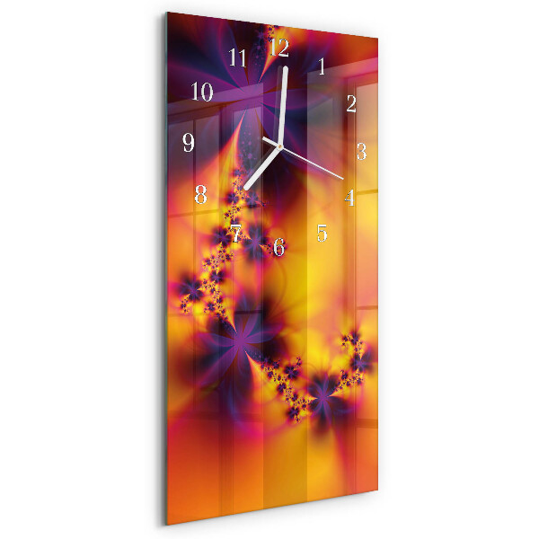Horloge rectangulaire verticale Fleurs