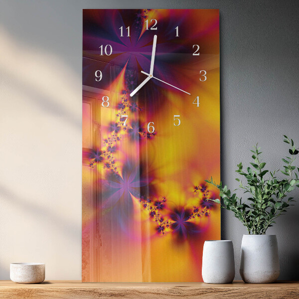 Horloge rectangulaire verticale Fleurs