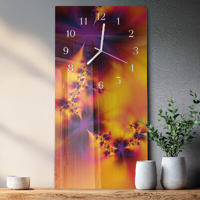 Horloge rectangulaire verticale Fleurs