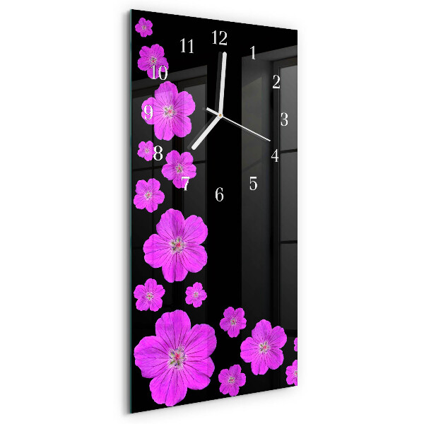 Horloge rectangulaire verticale Fleurs