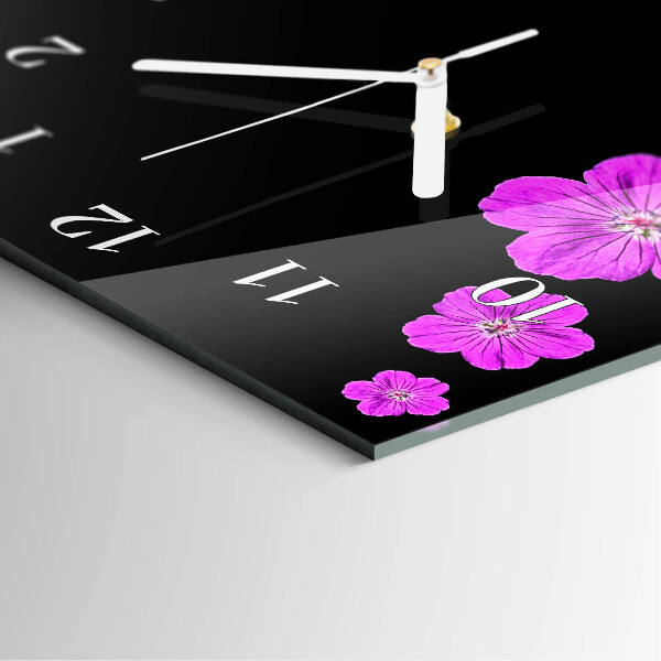 Horloge rectangulaire verticale Fleurs