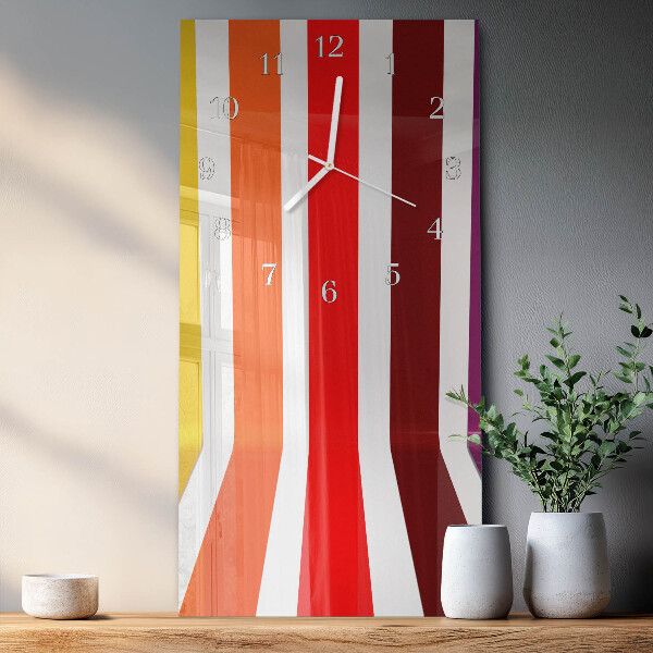 Horloge rectangulaire verticale Rayures