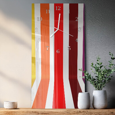 Horloge rectangulaire verticale Rayures