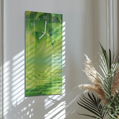 Horloge rectangulaire verticale Feuilles