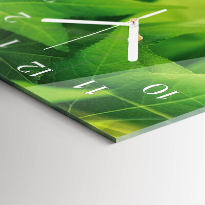 Horloge rectangulaire verticale Feuilles