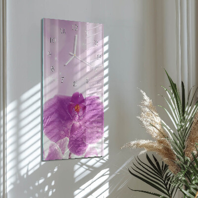 Horloge rectangulaire verticale Orchidée