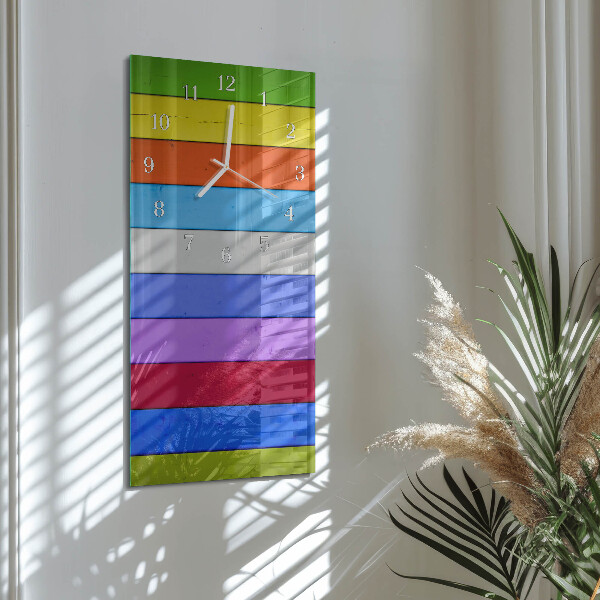 Horloge rectangulaire verticale Rayures