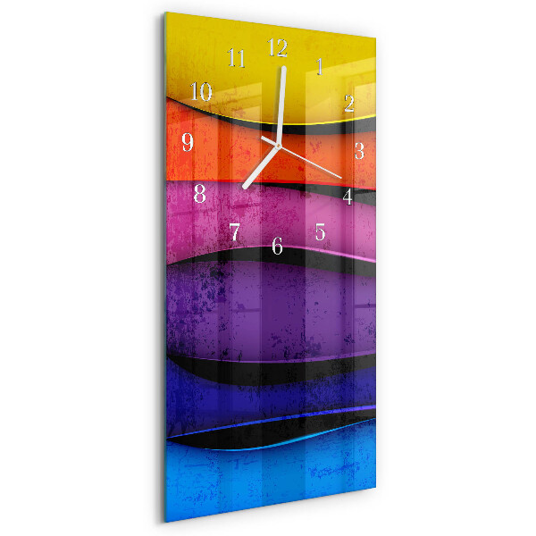 Horloge rectangulaire verticale Rayures colorées
