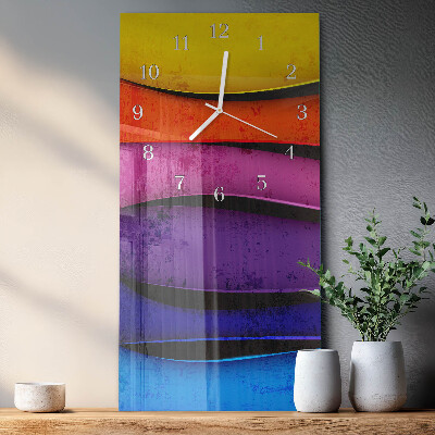 Horloge rectangulaire verticale Rayures colorées