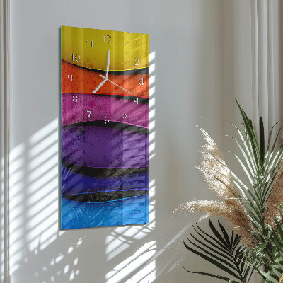 Horloge rectangulaire verticale Rayures colorées