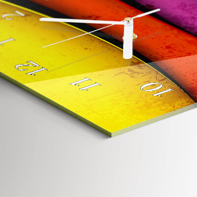Horloge rectangulaire verticale Rayures colorées