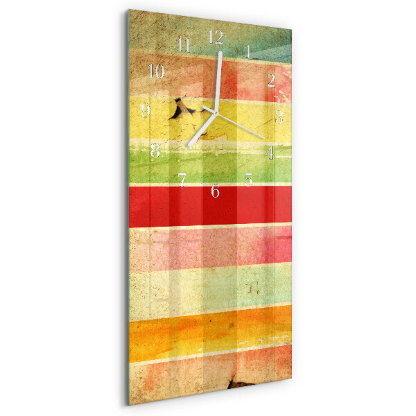 Horloge rectangulaire verticale Mur coloré