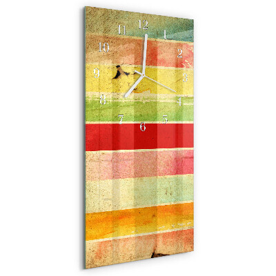 Horloge rectangulaire verticale Mur coloré