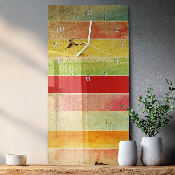 Horloge rectangulaire verticale Mur coloré