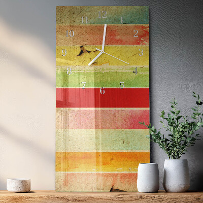 Horloge rectangulaire verticale Mur coloré