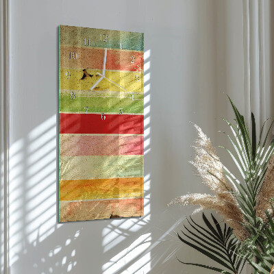Horloge rectangulaire verticale Mur coloré