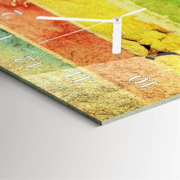 Horloge rectangulaire verticale Mur coloré