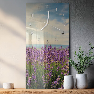 Horloge rectangulaire verticale Fleurs