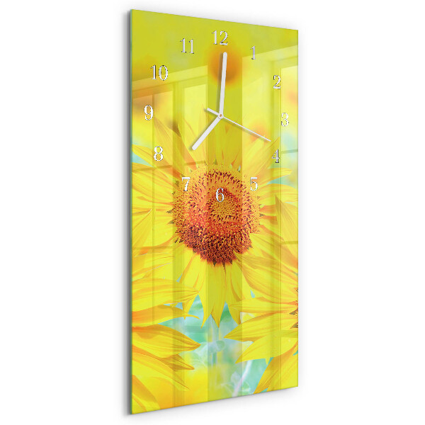 Horloge rectangulaire verticale Tournesol