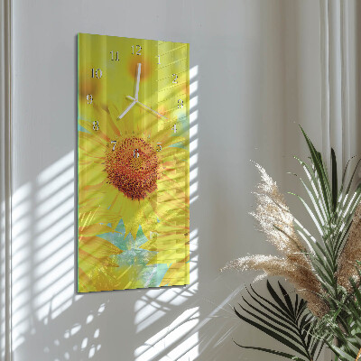 Horloge rectangulaire verticale Tournesol