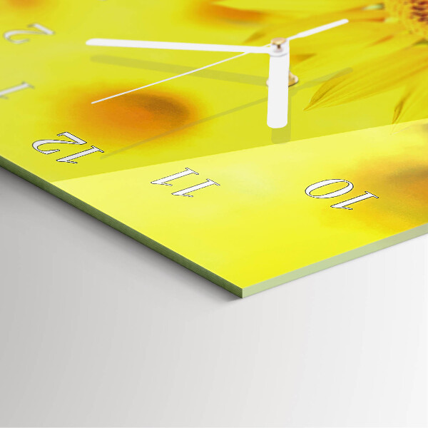 Horloge rectangulaire verticale Tournesol