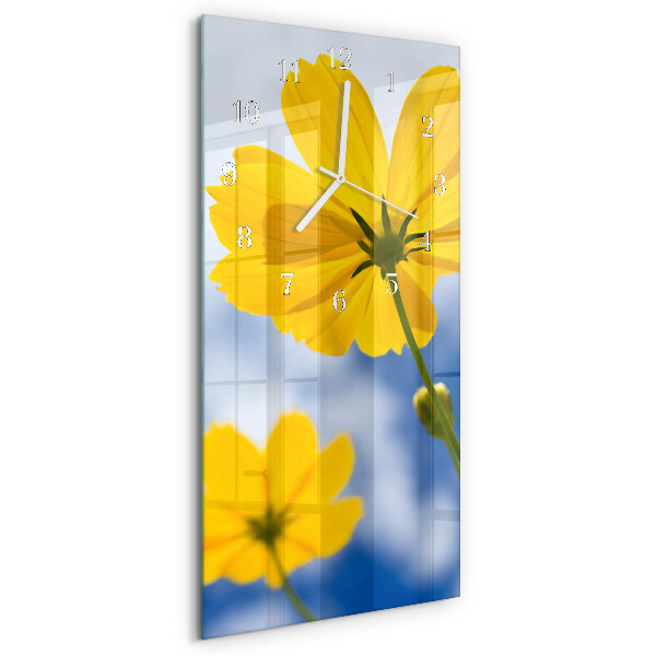 Horloge rectangulaire verticale Fleur