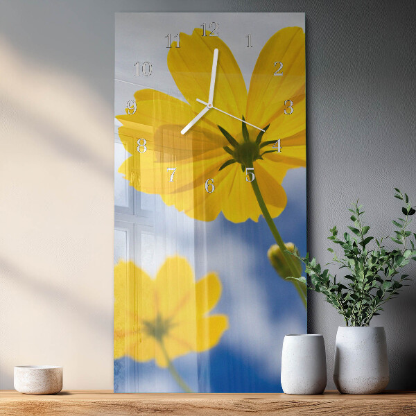 Horloge rectangulaire verticale Fleur