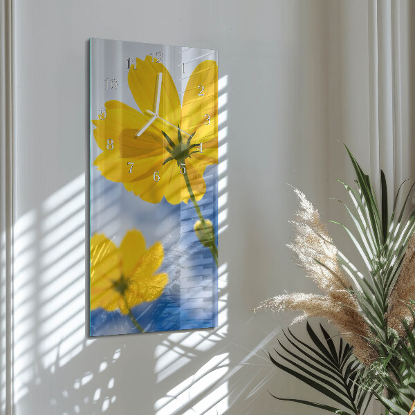 Horloge rectangulaire verticale Fleur